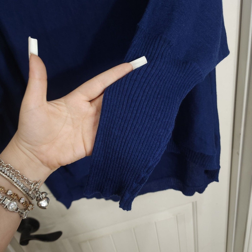 Eileen Fisher Womens Top Fine Merino Jersey Wool Blue Bateau Neck Sweater Sz 1X - Picture 8 of 11